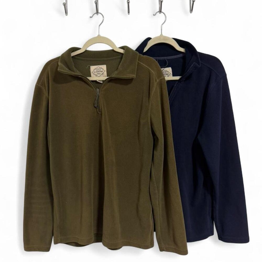 Bundle of Two St. John's Bay quarter zip fleece, size Medium